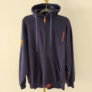 NFL Denver Broncos Full Zip Hoodie Jacket Mens Size Large Embroidered Navy Blue